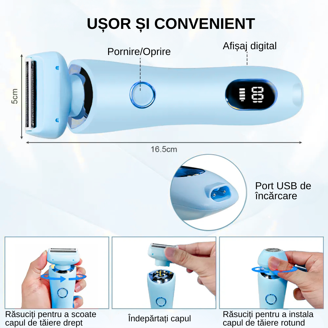 Aparat de ras electric Albastru pentru femei 2 in 1 - imagine 10