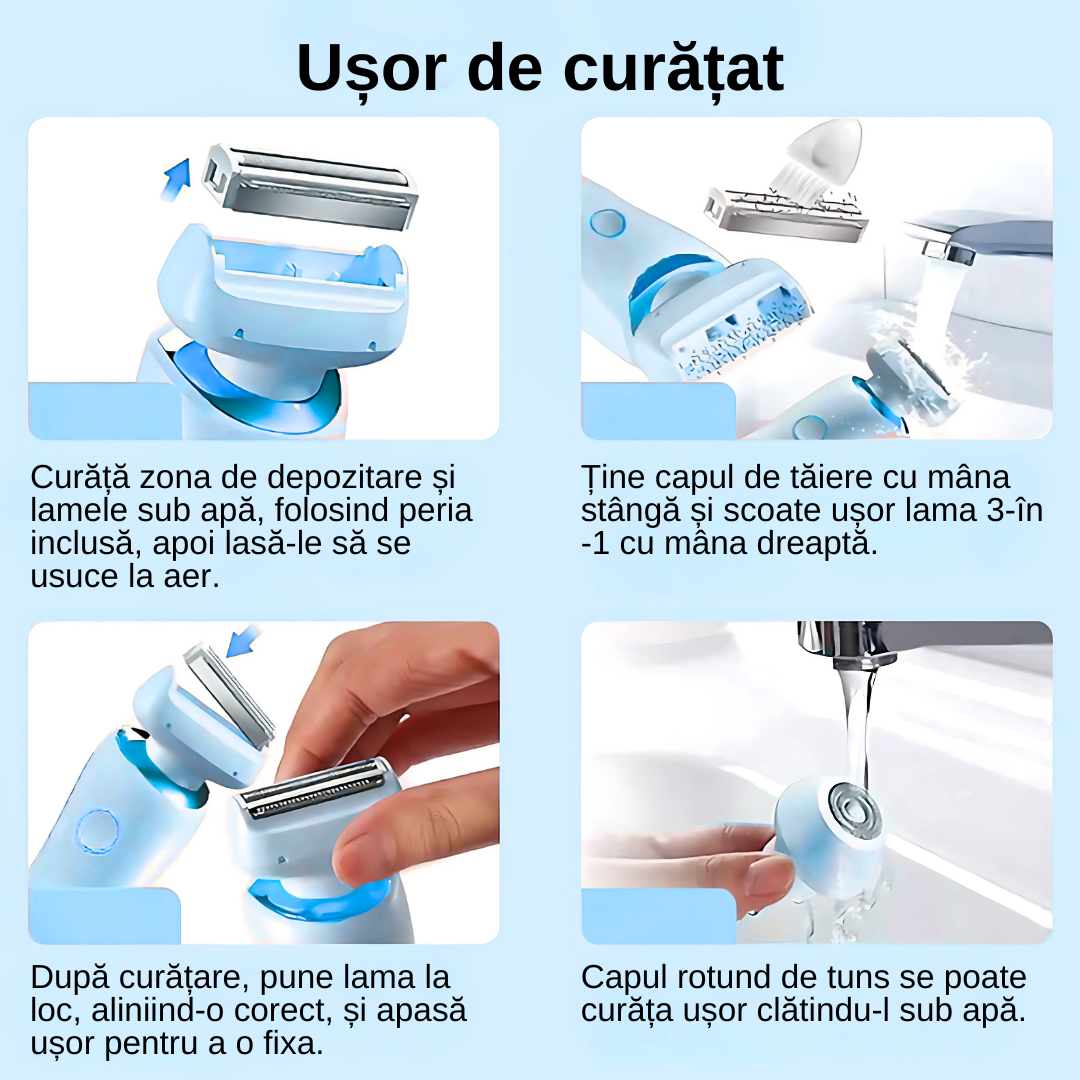 Aparat de ras electric Albastru pentru femei 2 in 1 - imagine 11
