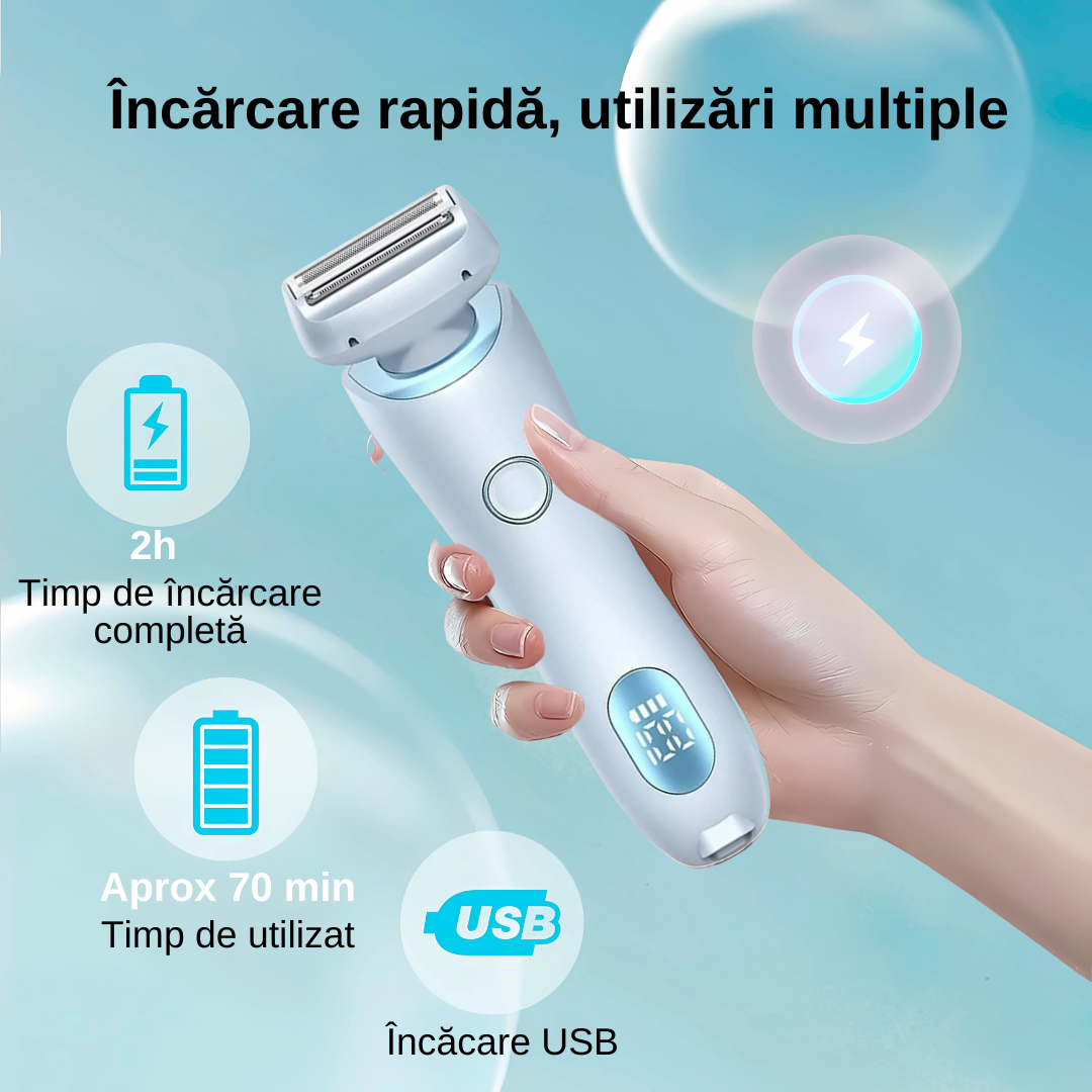 Aparat de ras electric Albastru pentru femei 2 in 1 - imagine 12