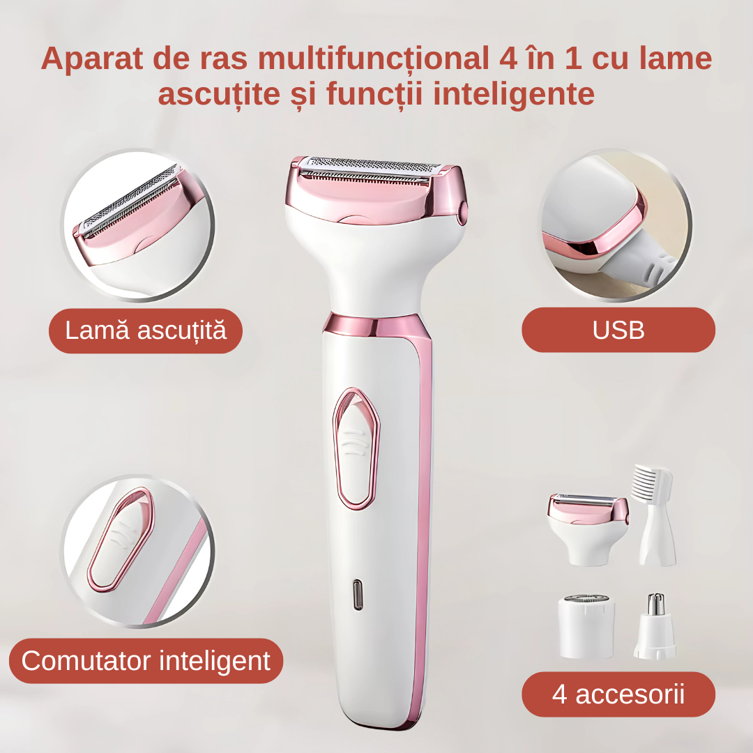 Aparat de ras electric Alb-Roz pentru femei 4 in 1 - imagine 6