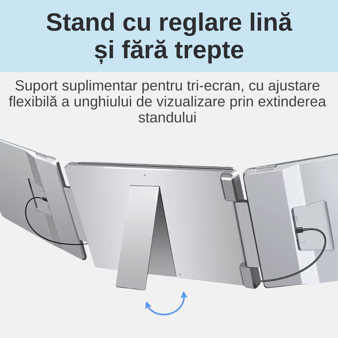 Extensie 2 ecrane pentru laptop, 2*16 inch, full HD, IPS, sRGB 100%, 2560*1600, USB Type-C/USB TypeA/HDMI, compatibilitate multipla, design portabil, reglabil, geanta cadou, gri - imagine 8