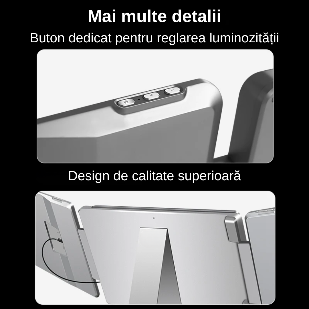 Extensie 2 ecrane pentru laptop, 2*16 inch, full HD, IPS, sRGB 100%, 2560*1600, USB Type-C/USB TypeA/HDMI, compatibilitate multipla, design portabil, reglabil, geanta cadou, gri - imagine 6