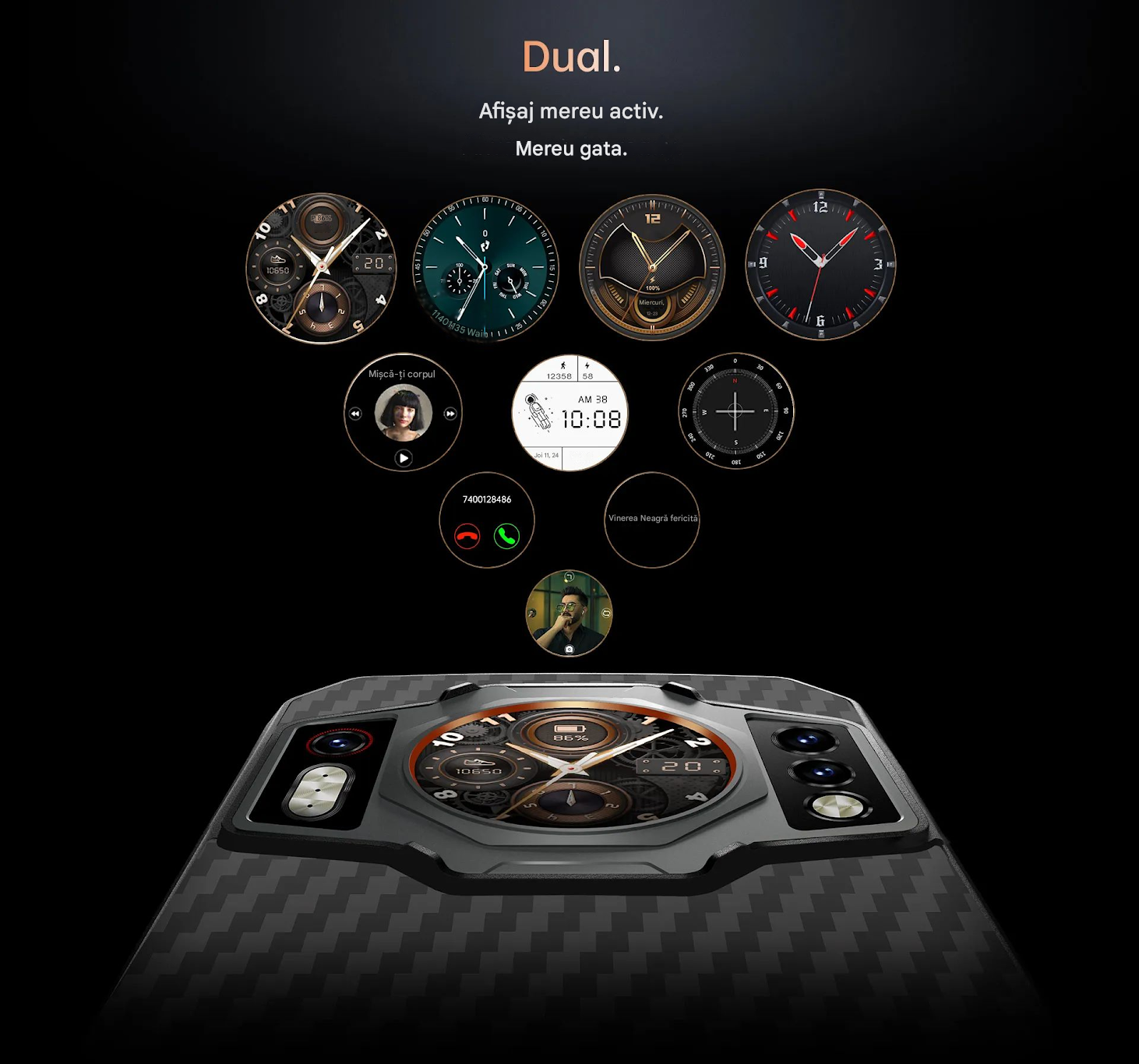 Telefon OUKITEL WP21, Android 12, 17GB RAM, Procesor Octa-Core, 256GB ROM, Cameră frontal 20 MP/Camera principala 64MP (Night Vision), Baterie 9800mAh, Încărcare rapida 66W, Ecran 6.78” FHD 120Hz, NFC, Dual SIM 4G, Negru, A ATAB - imagine 2